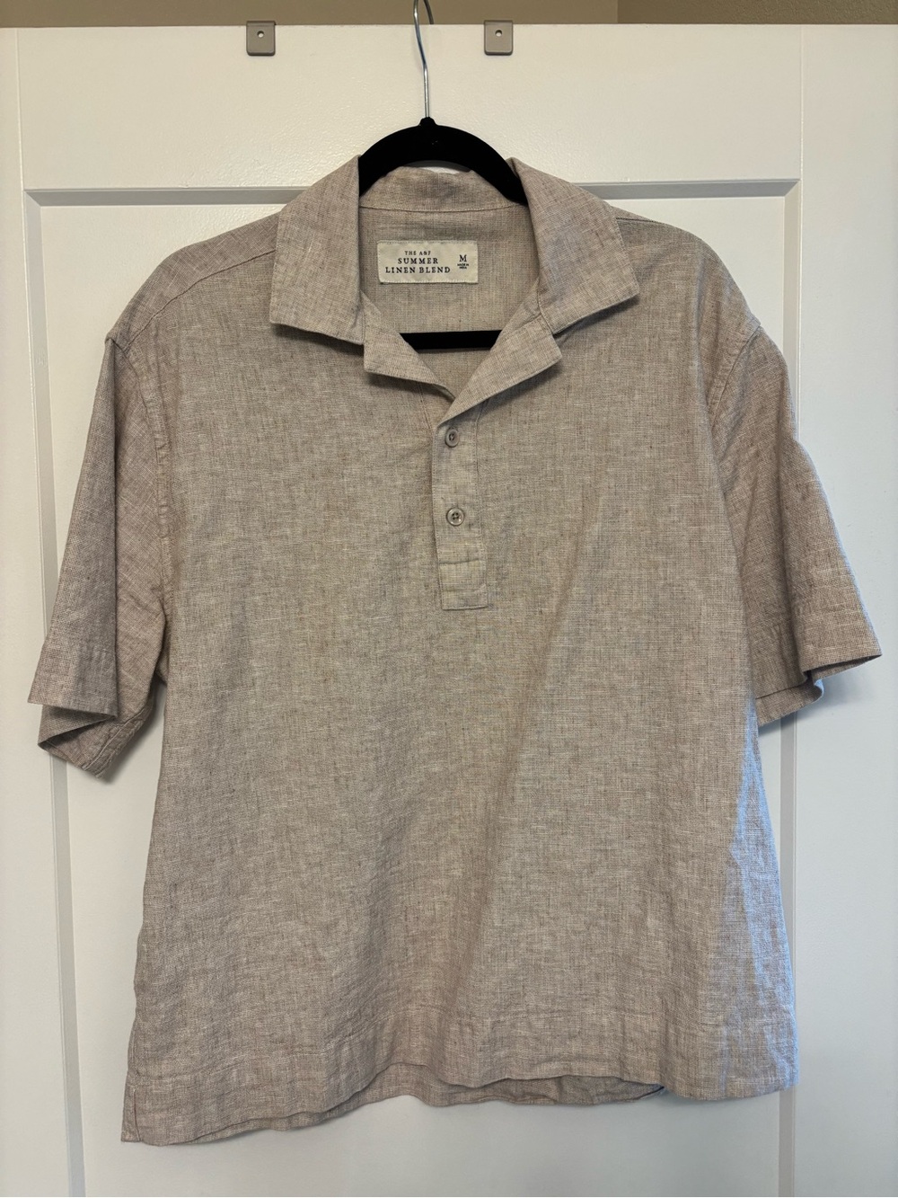 Abercrombie Linen Blend Short Sleeve Shirt – Size Medium (Slight Crop)